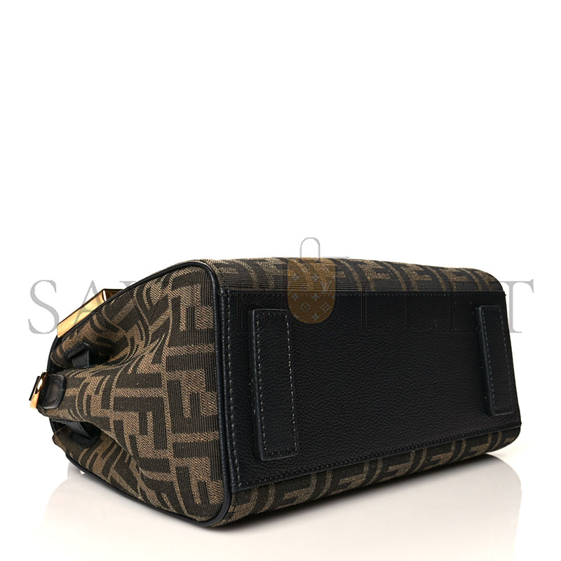 F**di x versace grained calfskin fendace la medusa top handle bag black brown (25*22*15cm)